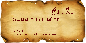 Csathó Kristóf névjegykártya