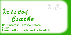 kristof csatho business card