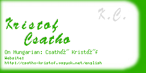 kristof csatho business card